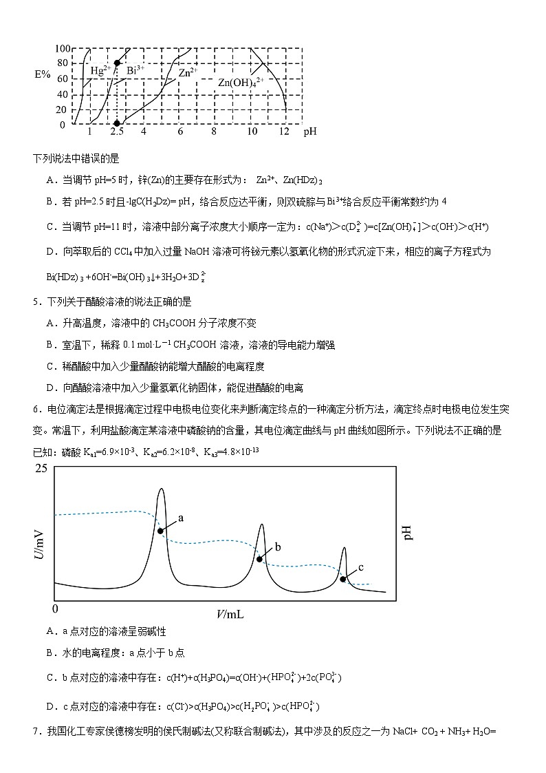 第三章  水溶液中的离子反应与平衡  单元检测   2023-2024学年高二上学期化学人教版（2019）选择性必修1第2页