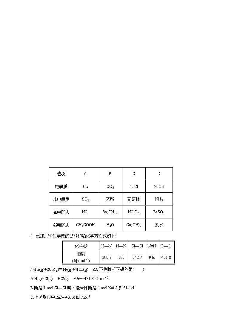2023-2024学年四川省眉山市东坡区高二上学期期中化学质量检测模拟试题（含解析）02