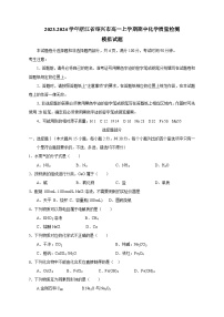 2023-2024学年浙江省绍兴市高一上学期期中化学质量检测模拟试题（含解析）