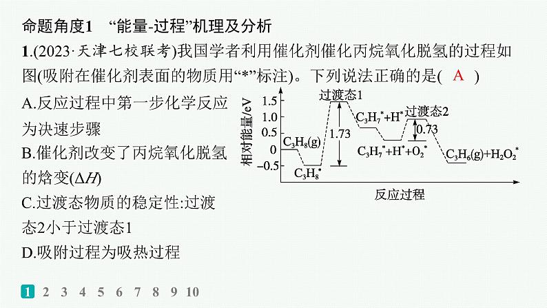 2024版高考总复习-化学二轮专题(新教材) 热点提速练5　反应机理及其分析课件PPT第2页