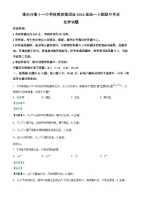 重庆市第十一中学2023-2024学年高一上学期期中化学试题（Word版附解析）