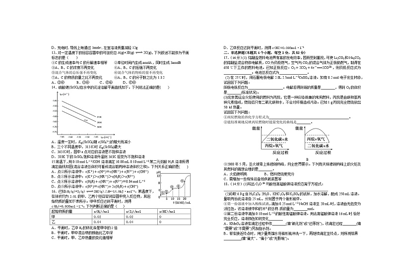 2024宜春上高二中高二上学期第三次月考试题化学含答案第2页