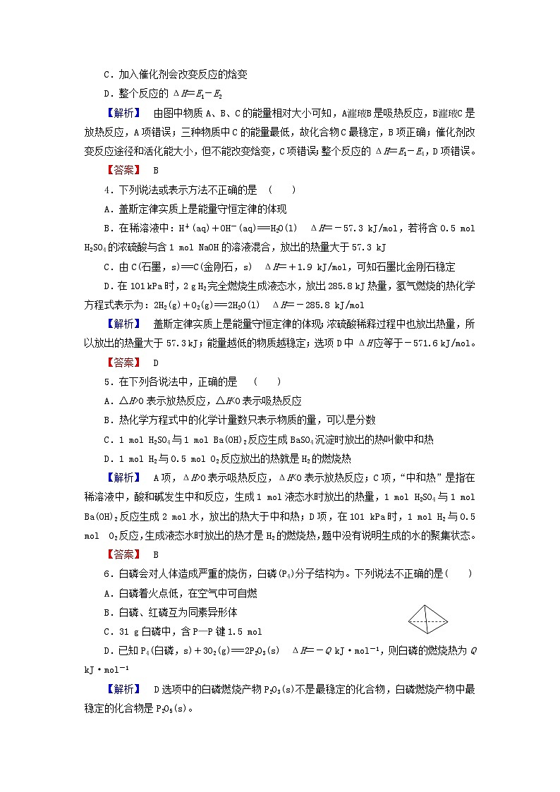 2022年高三化学寒假综合测评（含答案）：04化学反应与能量第2页