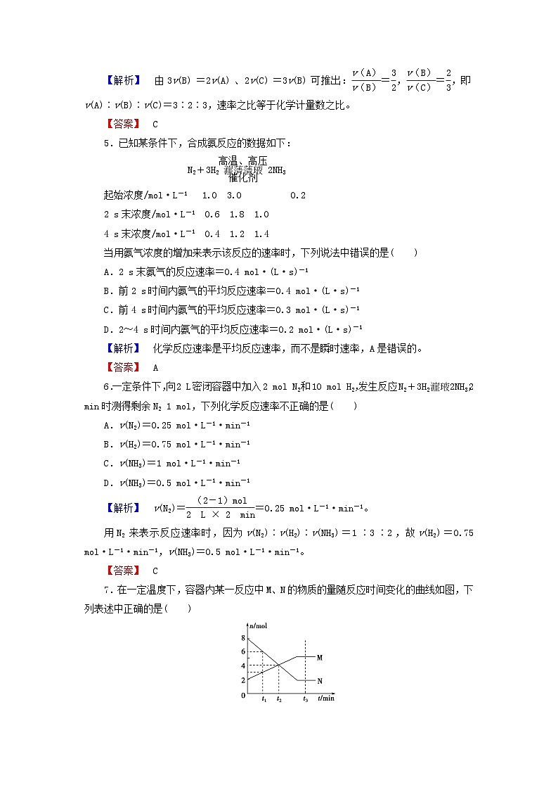 2022年高三化学寒假课时练习（含答案）：05化学反应速率第2页