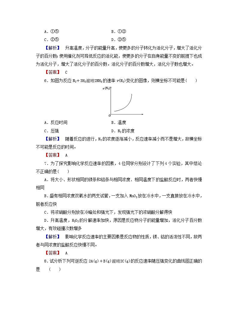 2022年高三化学寒假课时练习（含答案）：06影响化学反应速率的因素第2页