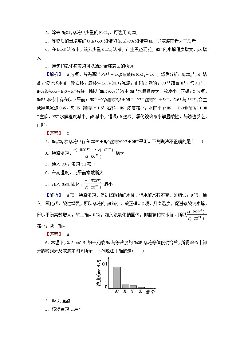 2022年高三化学寒假课时练习（含答案）：15盐类的水解（二）第2页