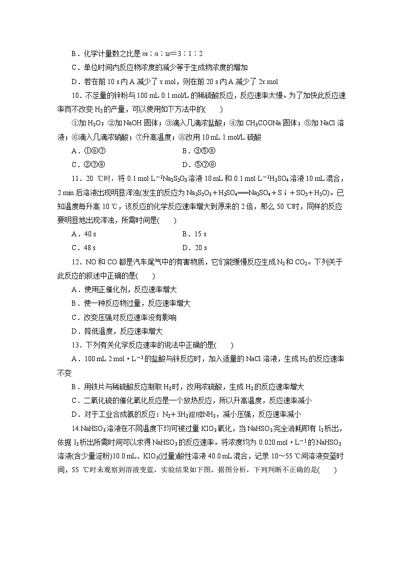 2022年高三化学寒假同步测试：03化学反应速率 Word版含答案第3页
