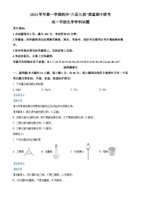 浙江省杭州市六县九校联盟2023-2024学年高一上学期期中联考化学试题（Word版附解析）