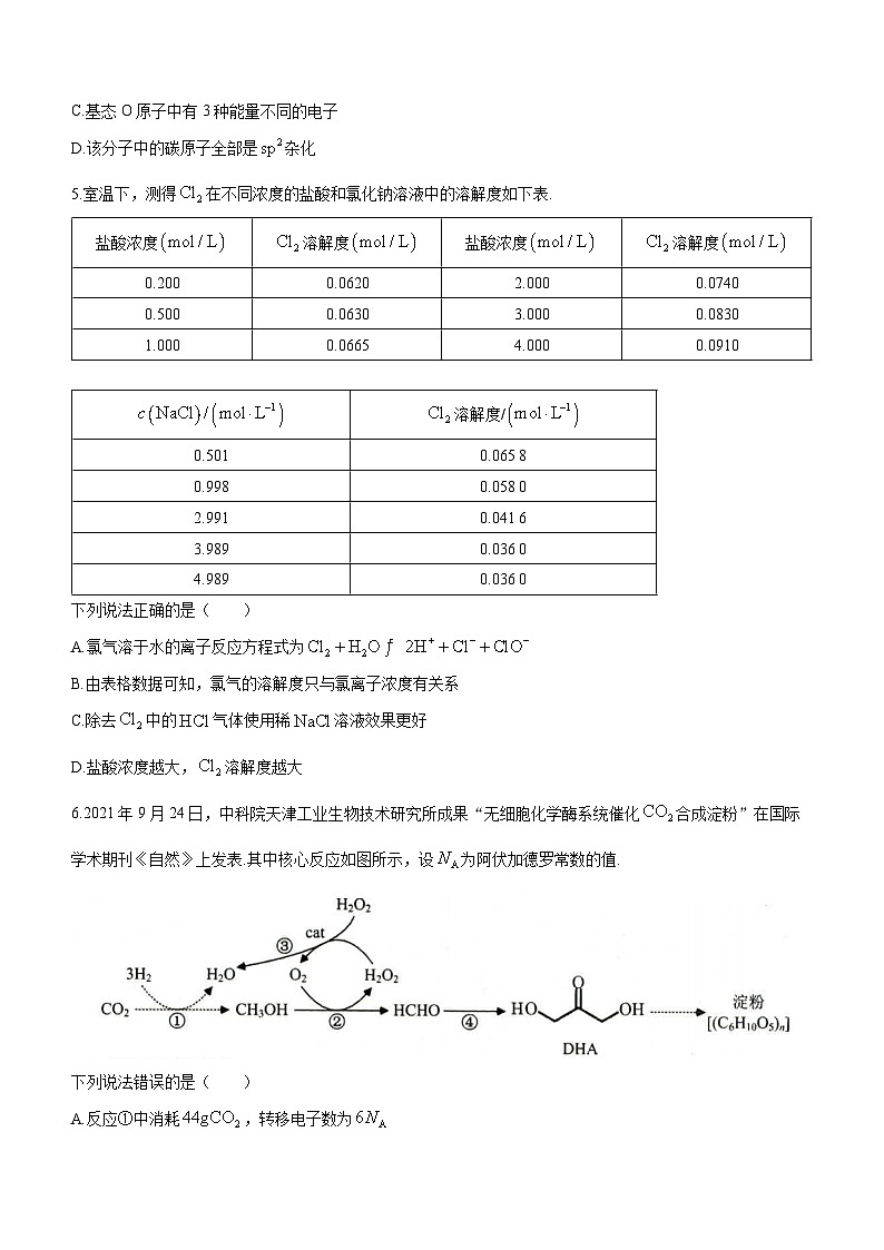 山东省菏泽市2023-2024学年高三上学期期中考试化学试题02