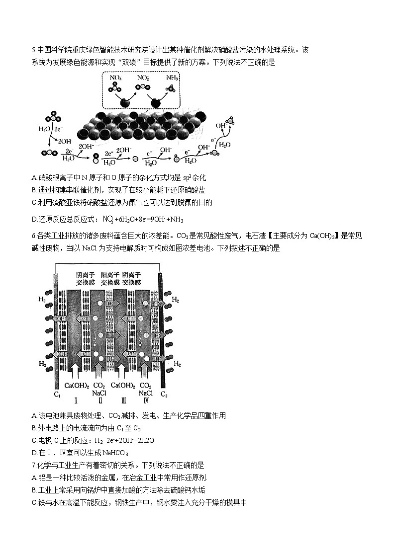 2024广东省部分学校高三上学期11月联考试题化学含解析第2页