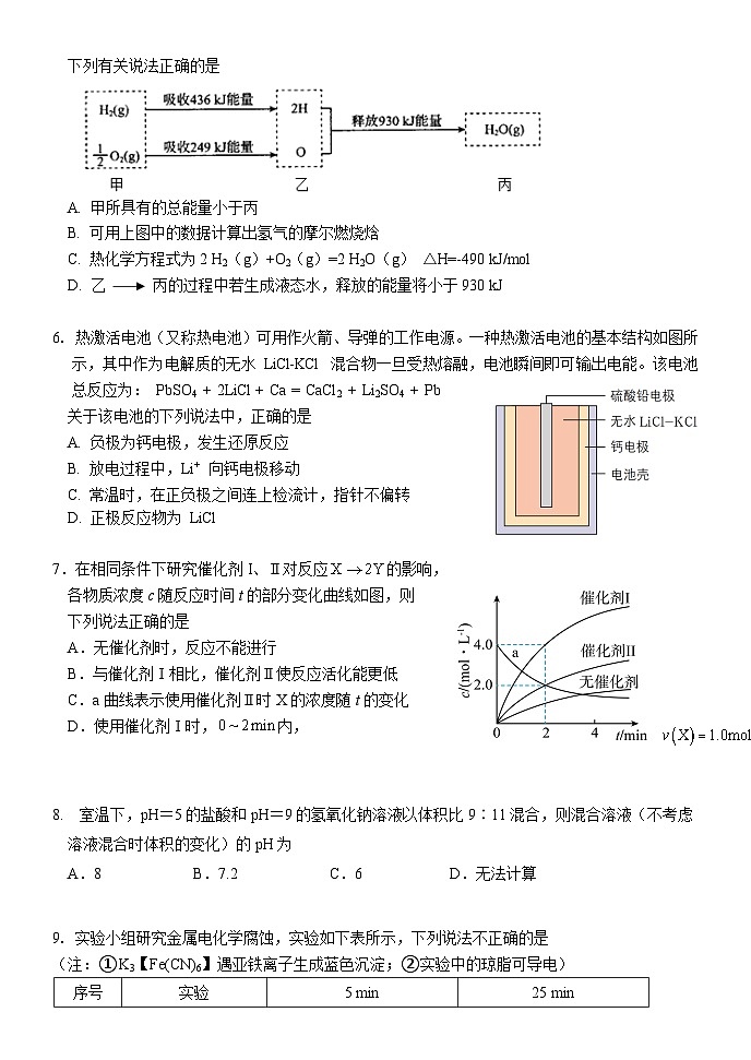 河南省实验中学2023-2024学年高二上学期期中化学试题（Word版附答案）第2页