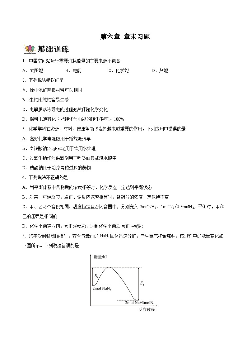 第六章化学反应与能量变化  课件+单元测试+知识清单01