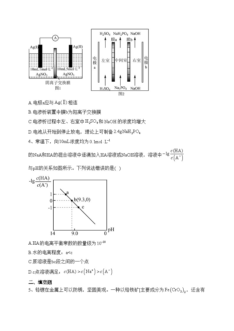 陕西省安康市2023届高三下学期二模理综化学试题(含答案)02