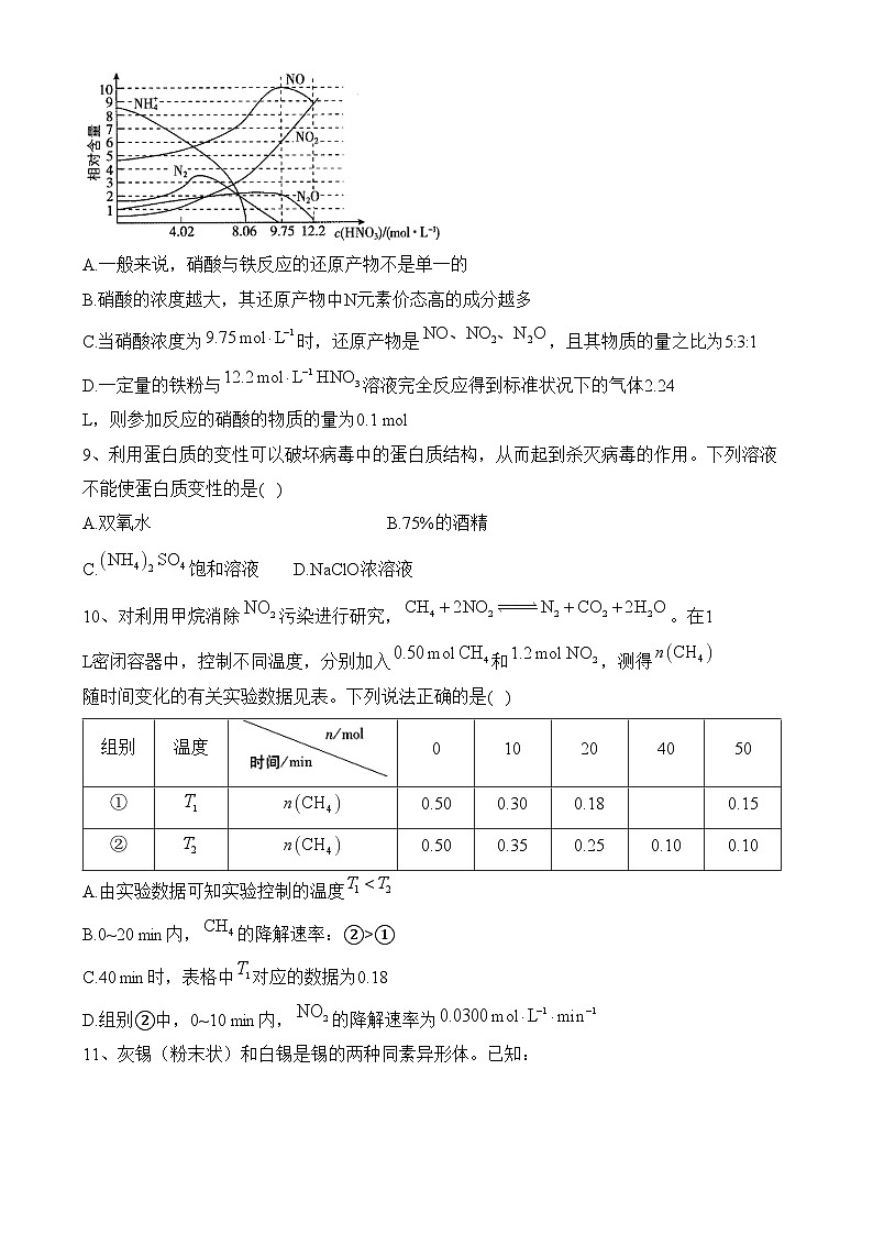 2024朔州怀仁九中高中部高二上学期11月期中化学试题含答案03