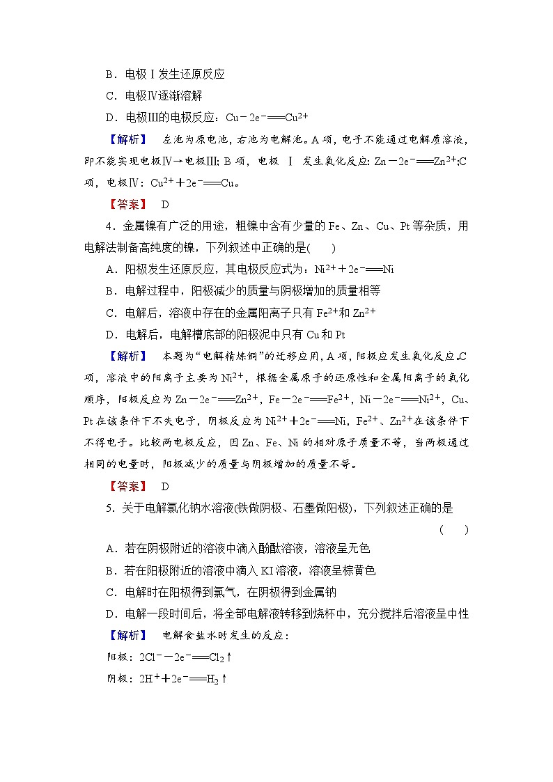 2022年高三化学寒假学业分层测评：17电解原理的应用+Word版含解析第2页