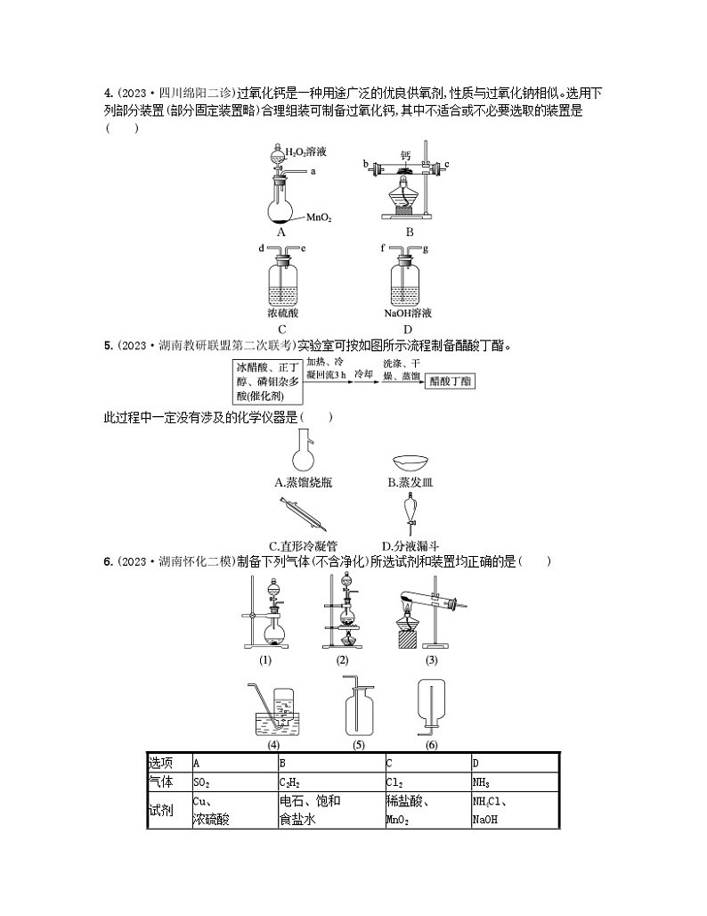 适用于老高考旧教材2024版高考化学二轮复习热点提速练8实验仪器及基本操作（附解析）第2页