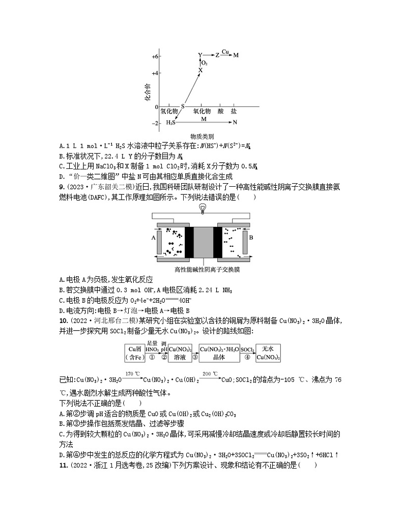 适用于新高考新教材2024版高考化学二轮复习选择题专项练八（附解析）第3页