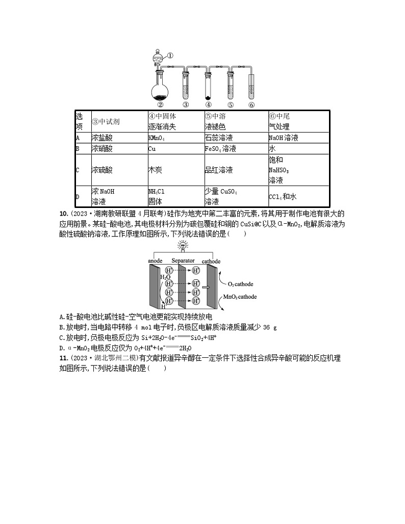 适用于新高考新教材2024版高考化学二轮复习选择题专项练十二（附解析）第3页