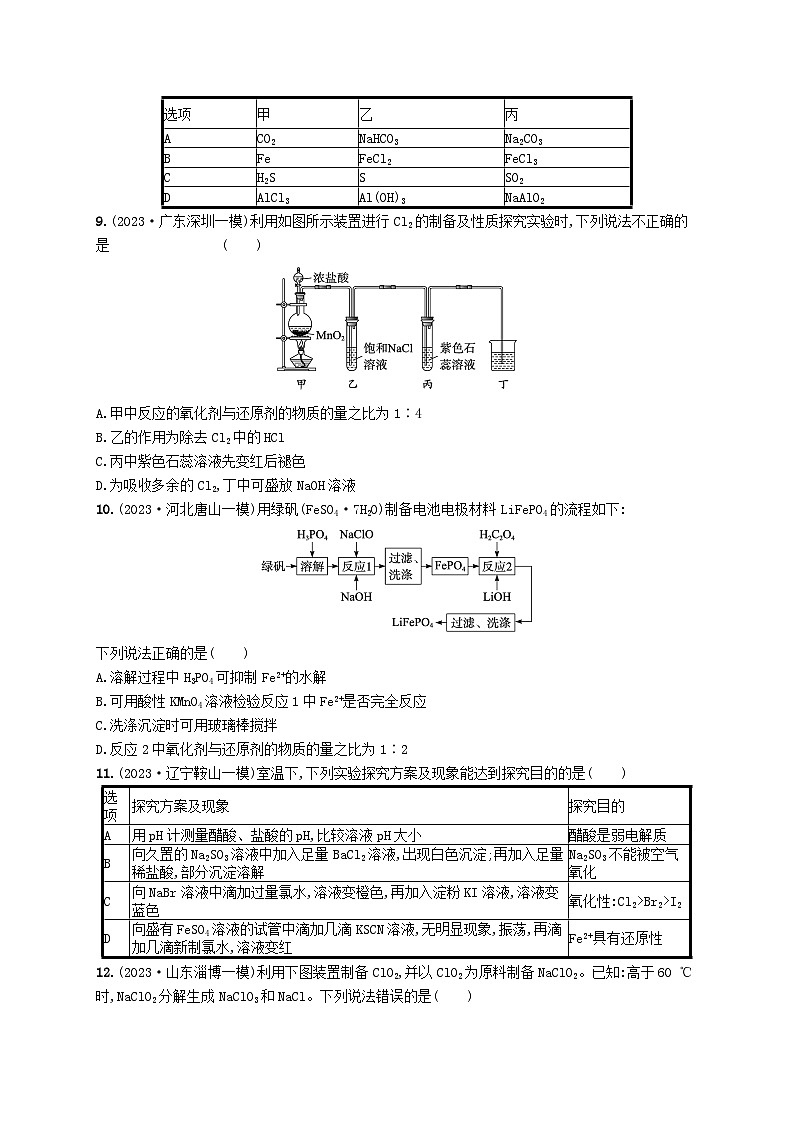 适用于新高考新教材2024版高考化学二轮复习专题4元素及其化合物（附解析）第3页