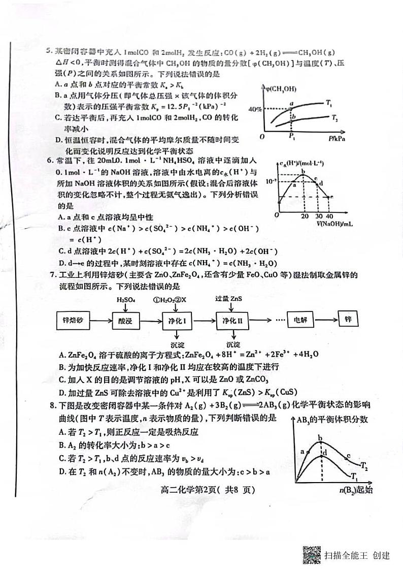 2024烟台高二上学期期中考试化学PDF版含答案第2页
