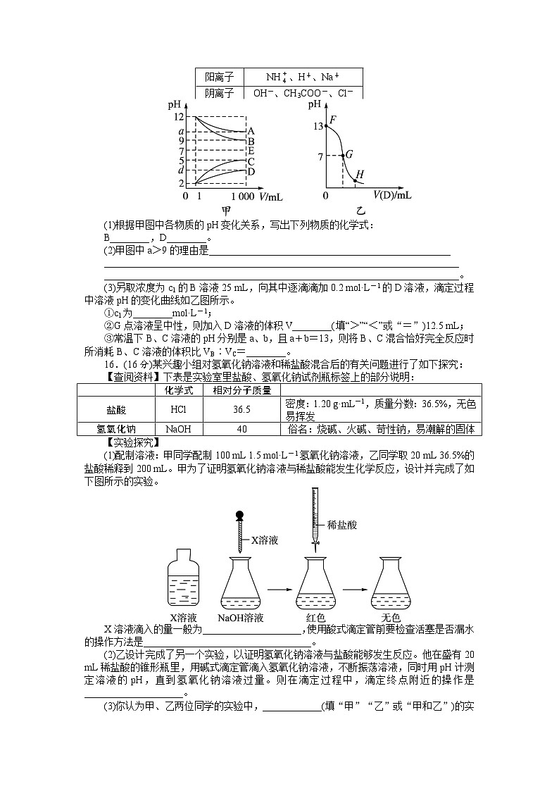 2022年高三化学寒假单元测试：05水溶液中的离子平衡（A卷） Word版含解析03