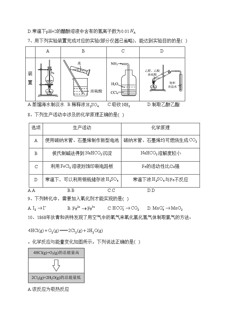 吉林省吉林市普通高中2022-2023学年高三第二次调研测试化学试题(含答案)02