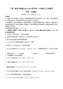 广西三新学术联盟2023-2024学年高二上学期12月份联考化学试卷（含答案）