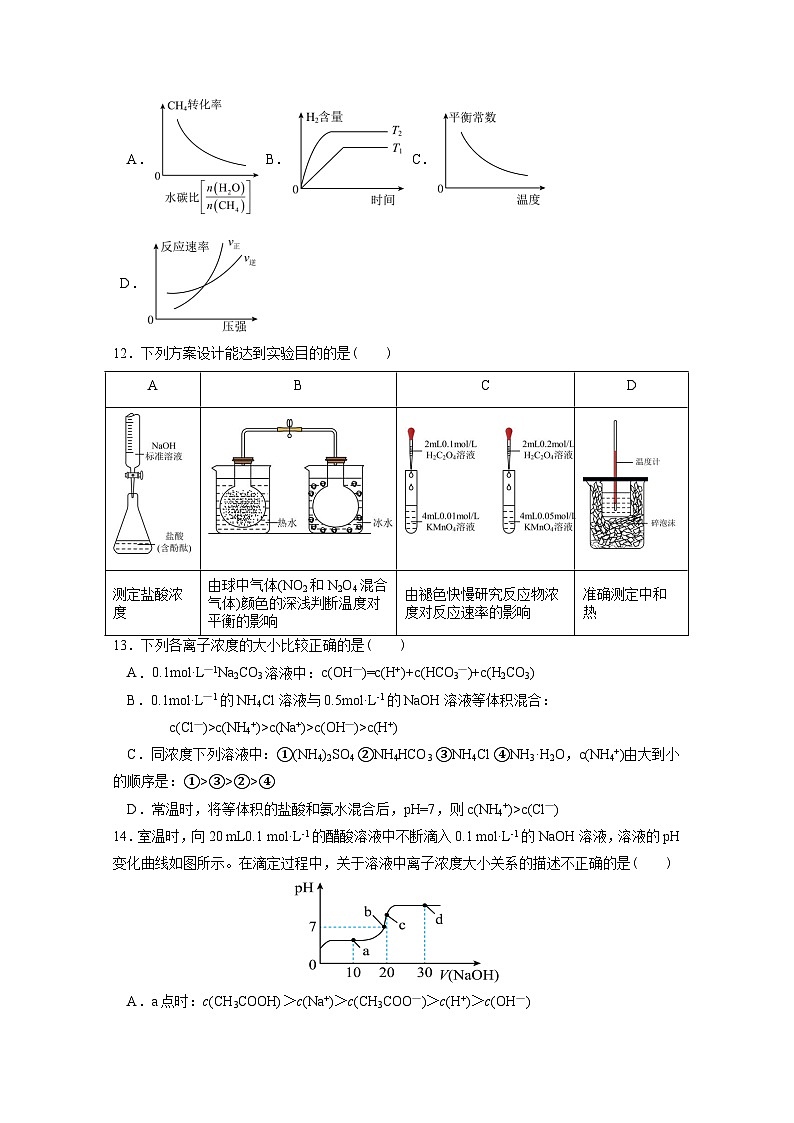 四川省成都市列五高级中学校2023-2024学年高二上学期期中考试化学试题（含答案）03