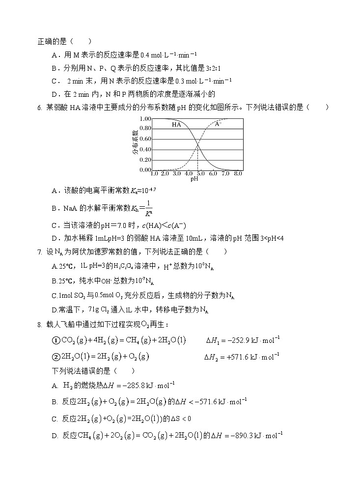 四川省遂宁市射洪市2023-2024学年高二上学期11月期中考试化学试题（含答案）02