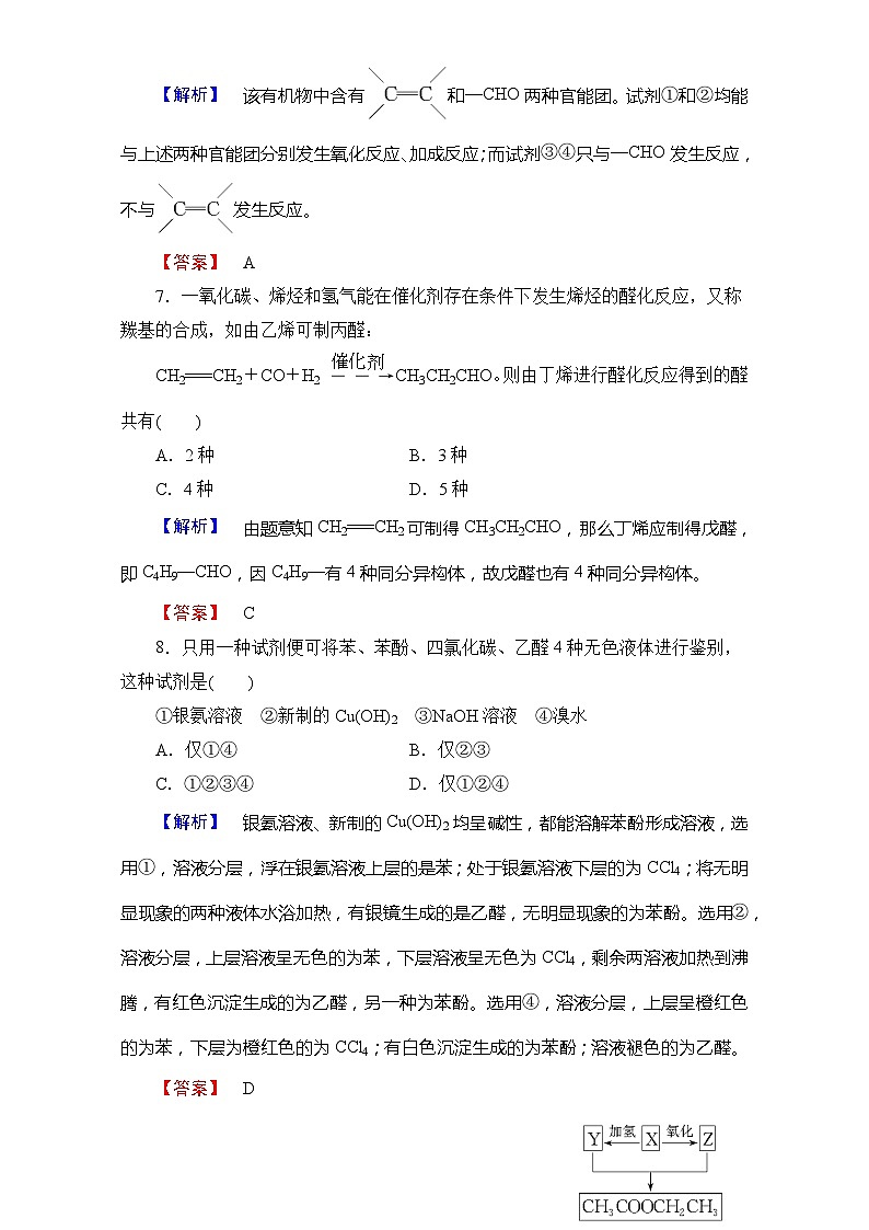 2022年高三化学寒假学业分层测评：11醛+Word版含解析第3页