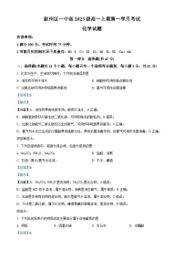 四川省宜宾市叙州区第一中学2023-2024学年高一上学期10月月考化学试题（Word版附解析）