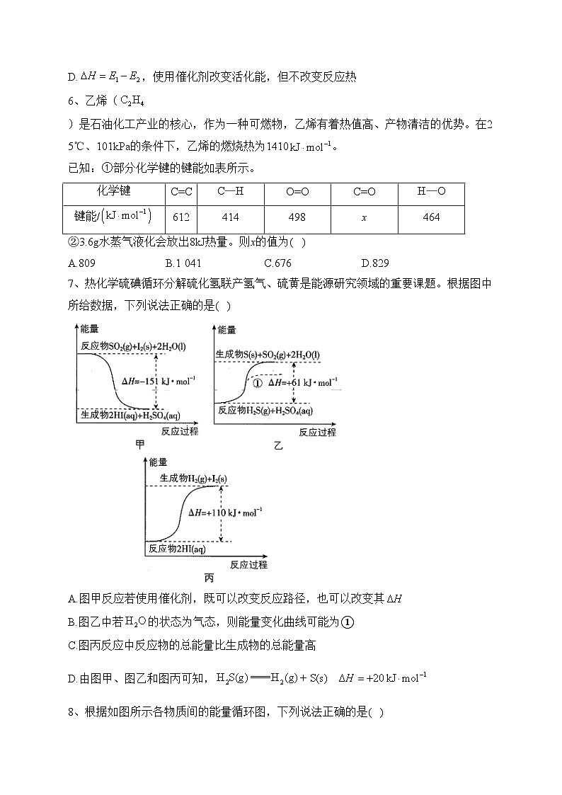 专题七 化学反应历程 热能——2024届高考化学二轮复习模块精练 【旧教材通用版】(含答案)第3页