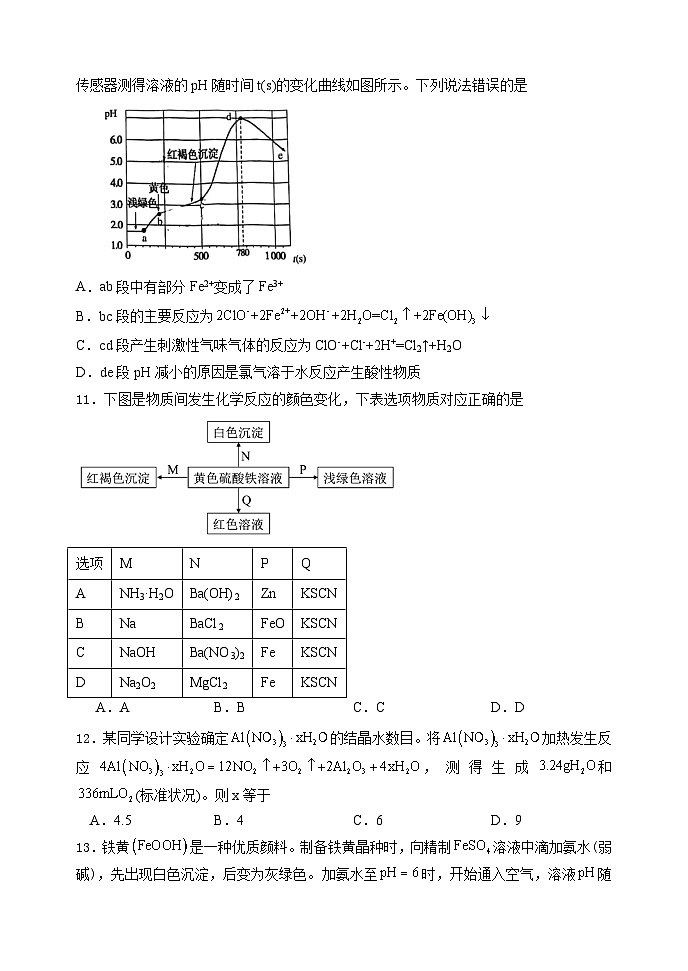 辽宁省大连市第十二中学2023-2024学年高一上学期12月学情反馈化学试题第3页