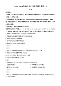 安徽省芜湖市师范大学附属中学2023-2024学年高二上学期10月月考化学试题（Word版附解析）