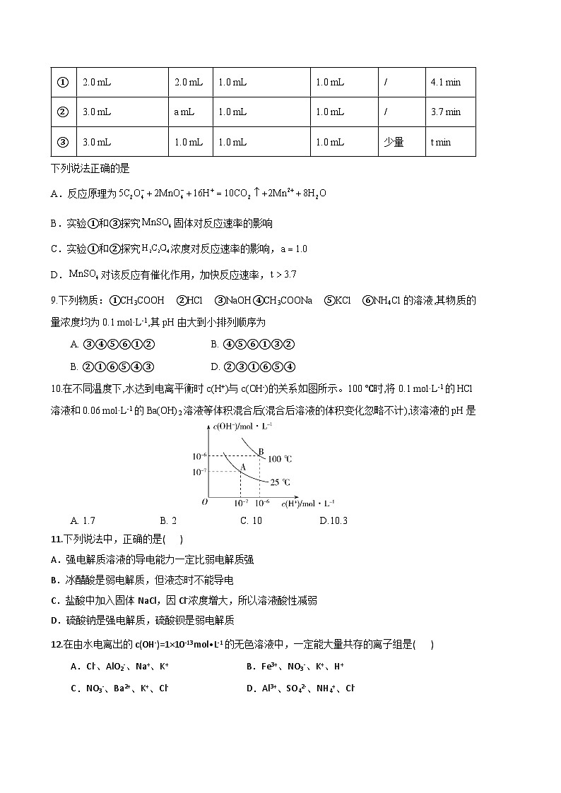 四川省绵竹中学2023-2024学年高二上学期第二次月考化学试题（Word版附解析）03