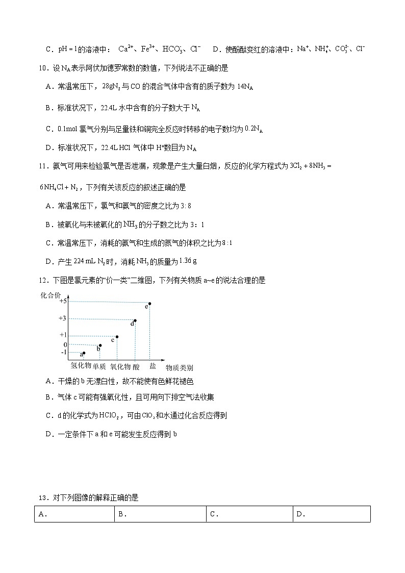 2024东莞东华高级中学高一上学期11月期中考试化学含答案03