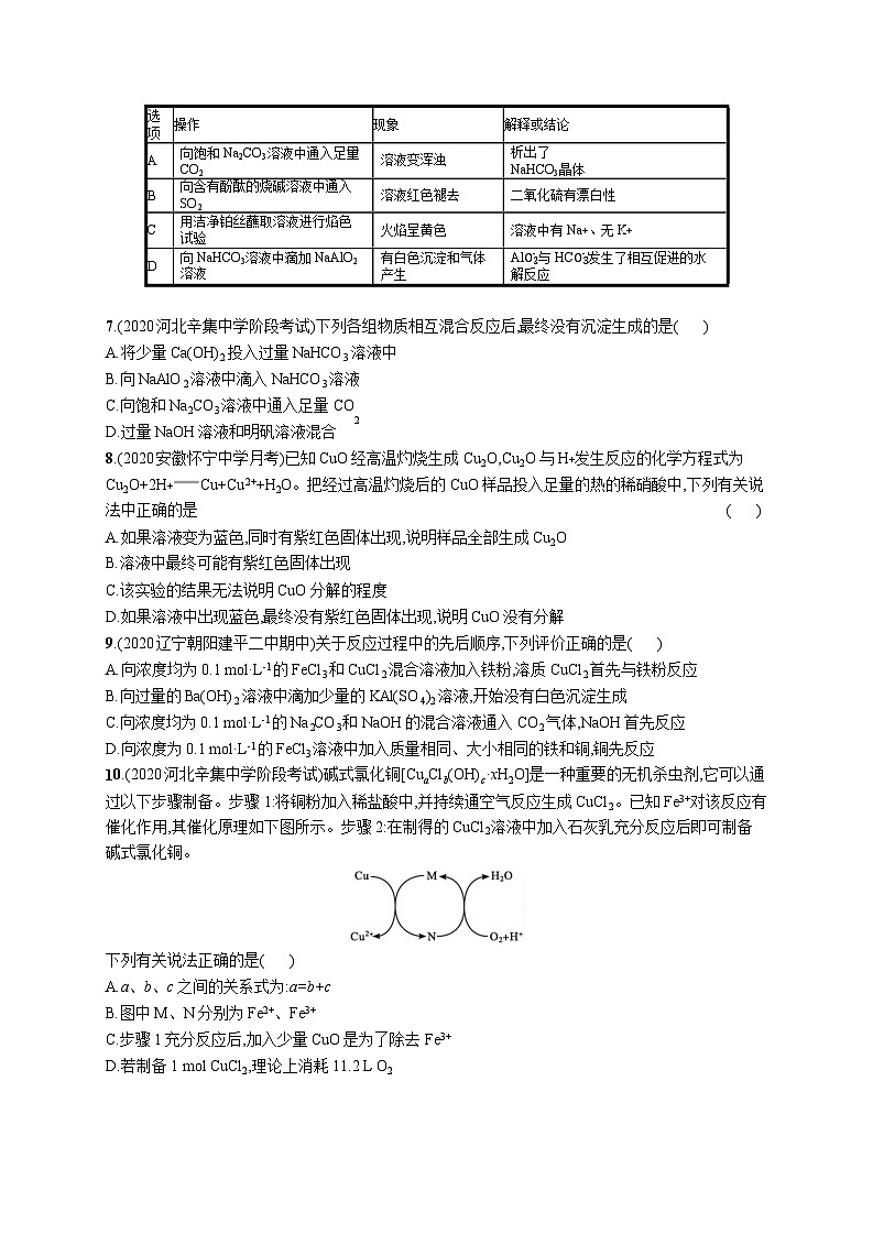 高中考试化学单元质检卷(三)——金属及其化合物第2页