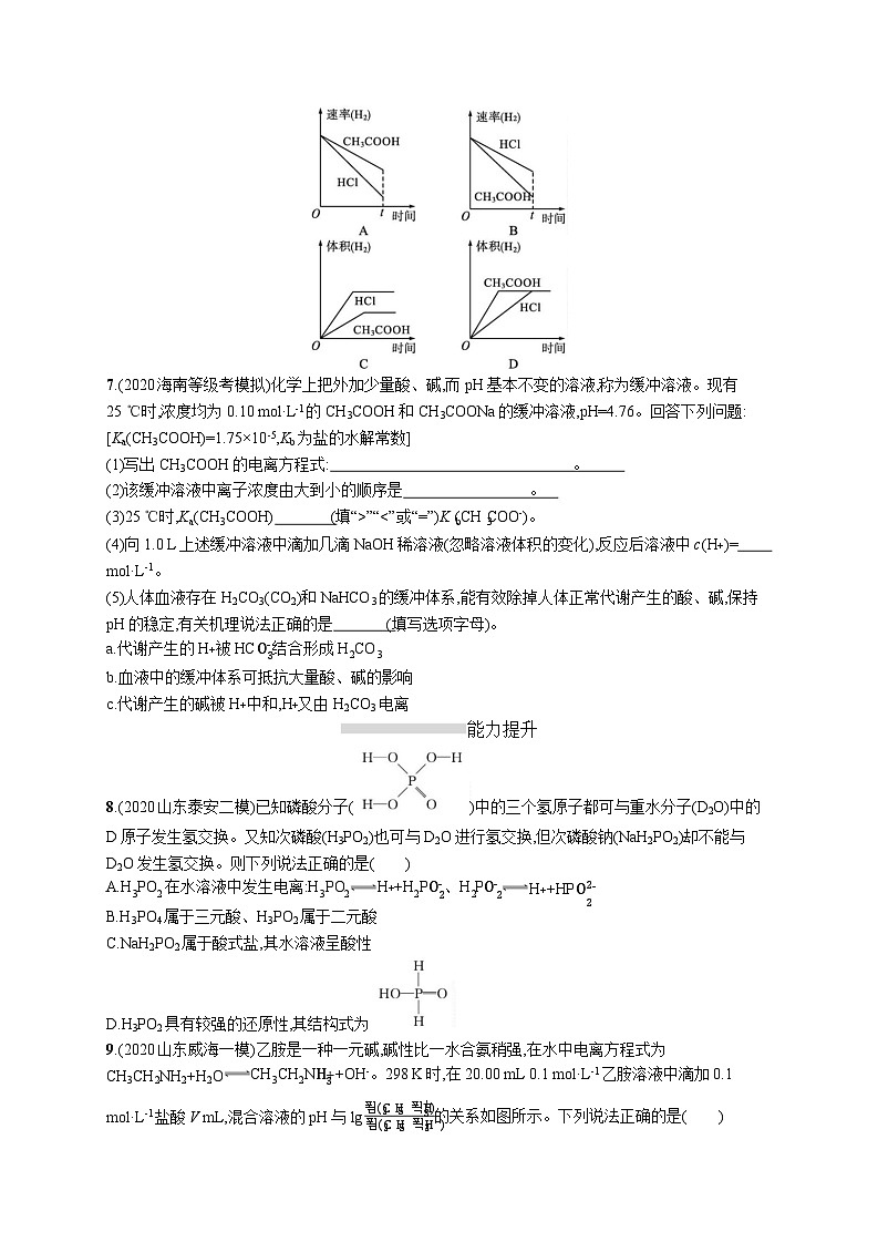 高中考试化学特训练习含答案——电离平衡第2页