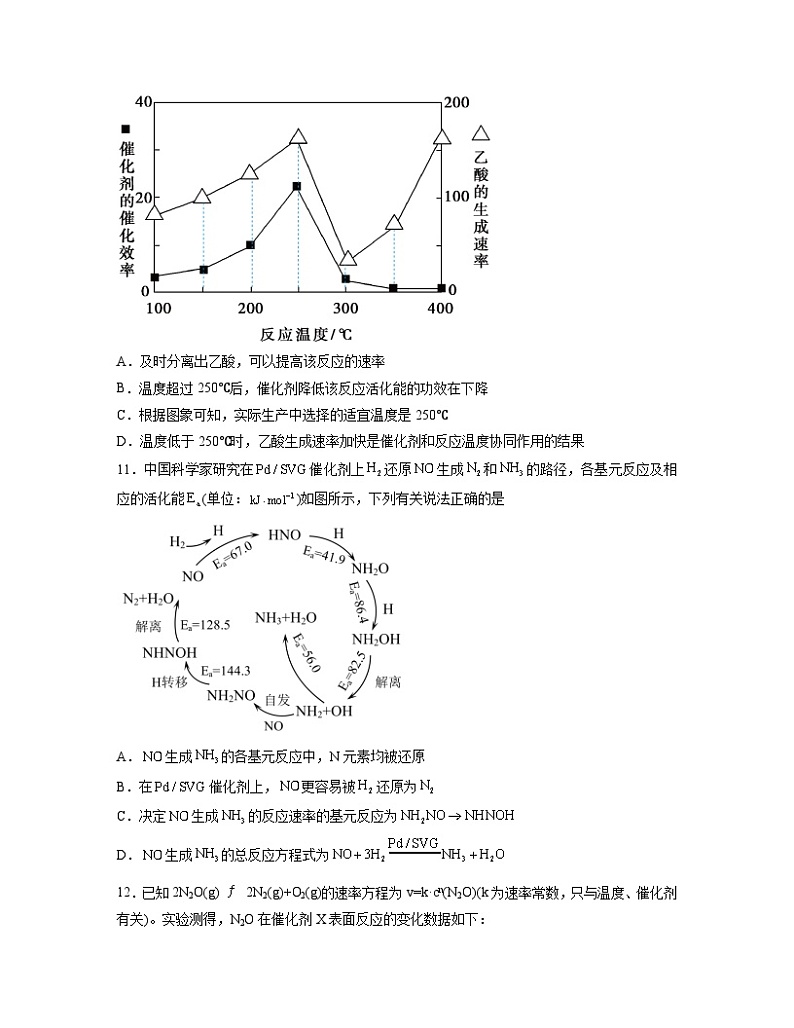 2.1化学反应速率  同步练习题   高中人教版（2019）化学选择性必修1第3页