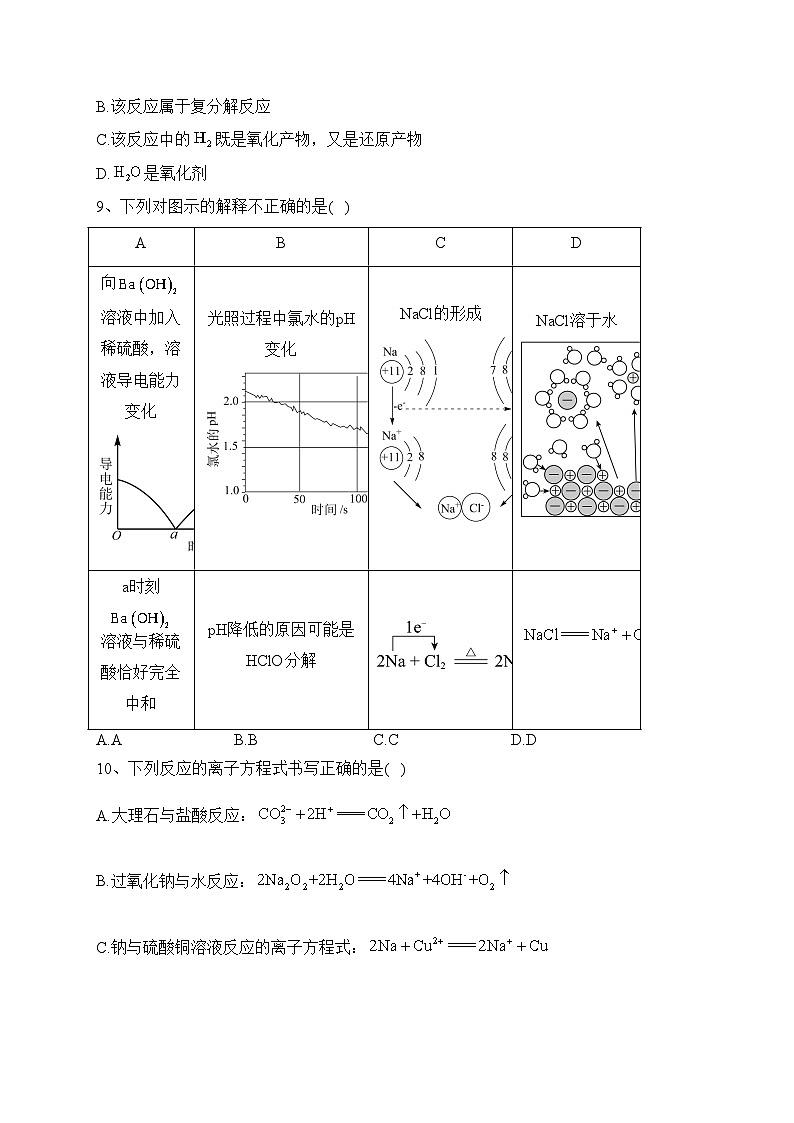 江苏省南京市六校2023-2024学年高一上学期期中联合调研化学试卷(含答案)第3页