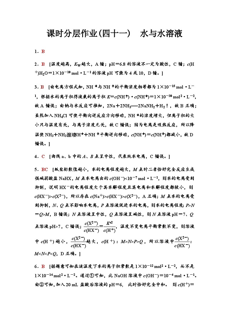 鲁科版高考化学一轮复习课时分层作业41参考答案第1页