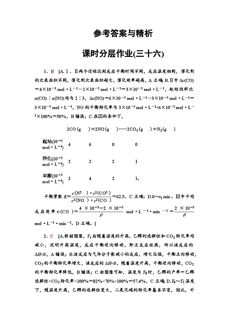 2024届高考化学一轮复习课时分层作业36参考答案第1页