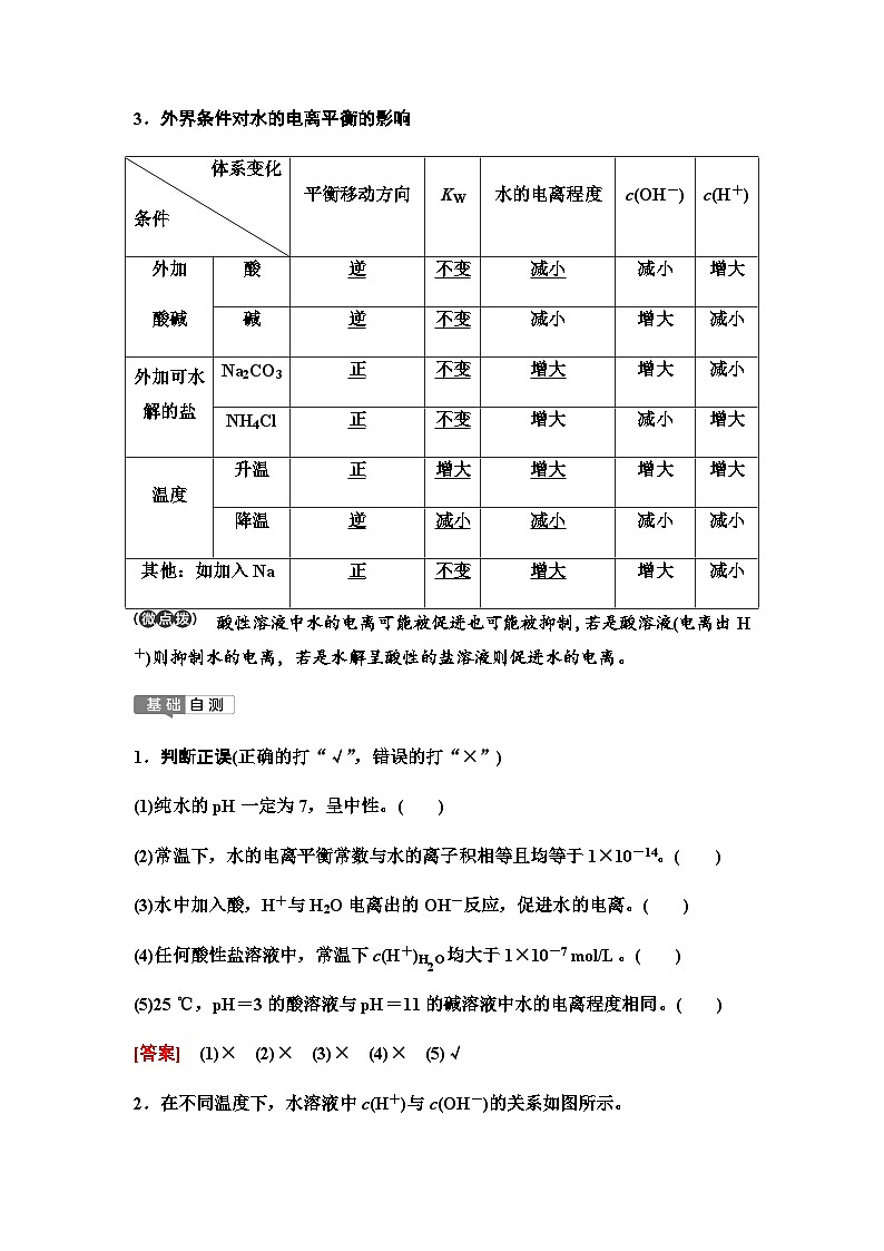 鲁科版高考化学一轮复习第8章第41讲水与水溶液教学课时学案02