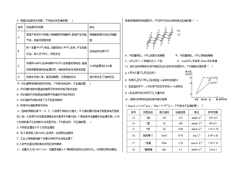 2023-2024高三化学第三次月考试题第2页