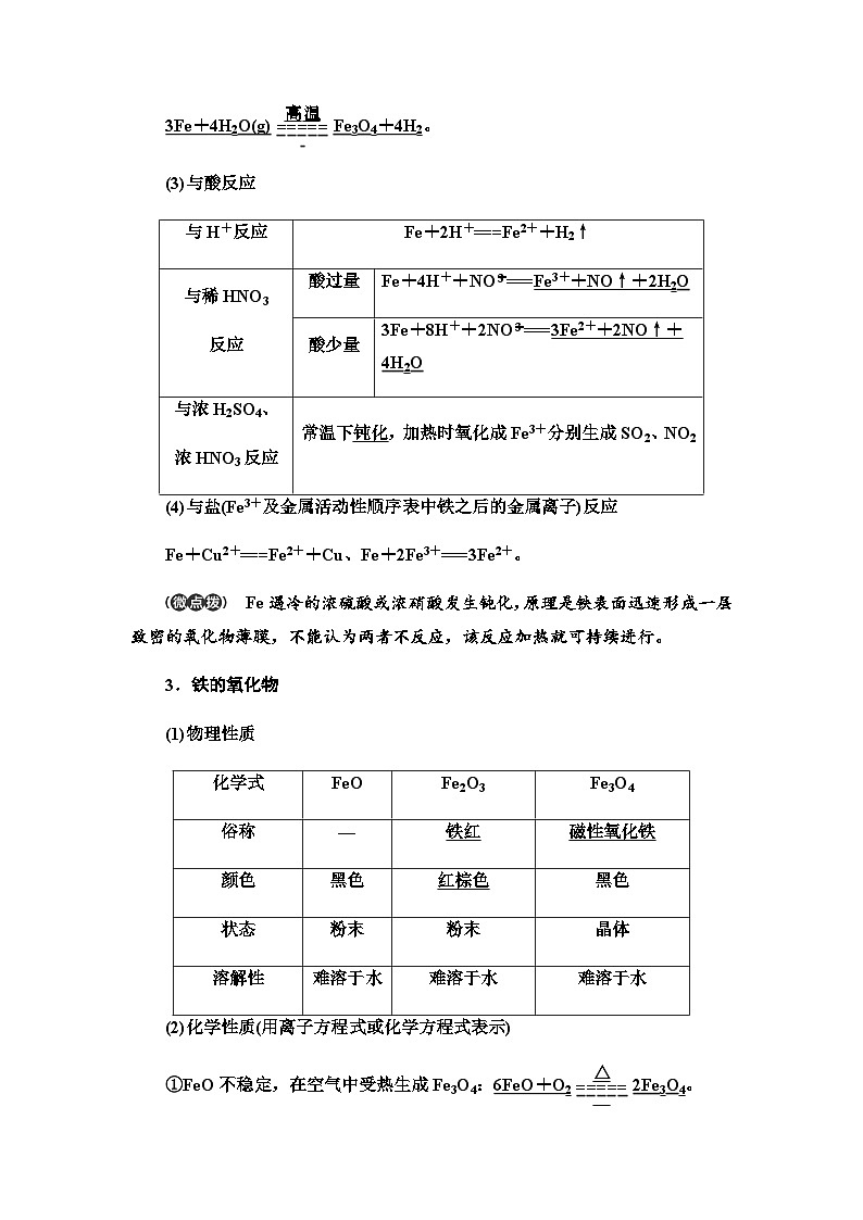 2024届高考化学一轮复习专题3第12讲铁及其重要化合物基础学案第2页
