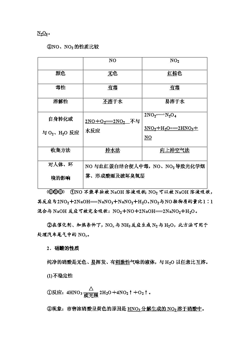 2024届高考化学一轮复习专题4第19讲氮与社会可持续发展基础学案02