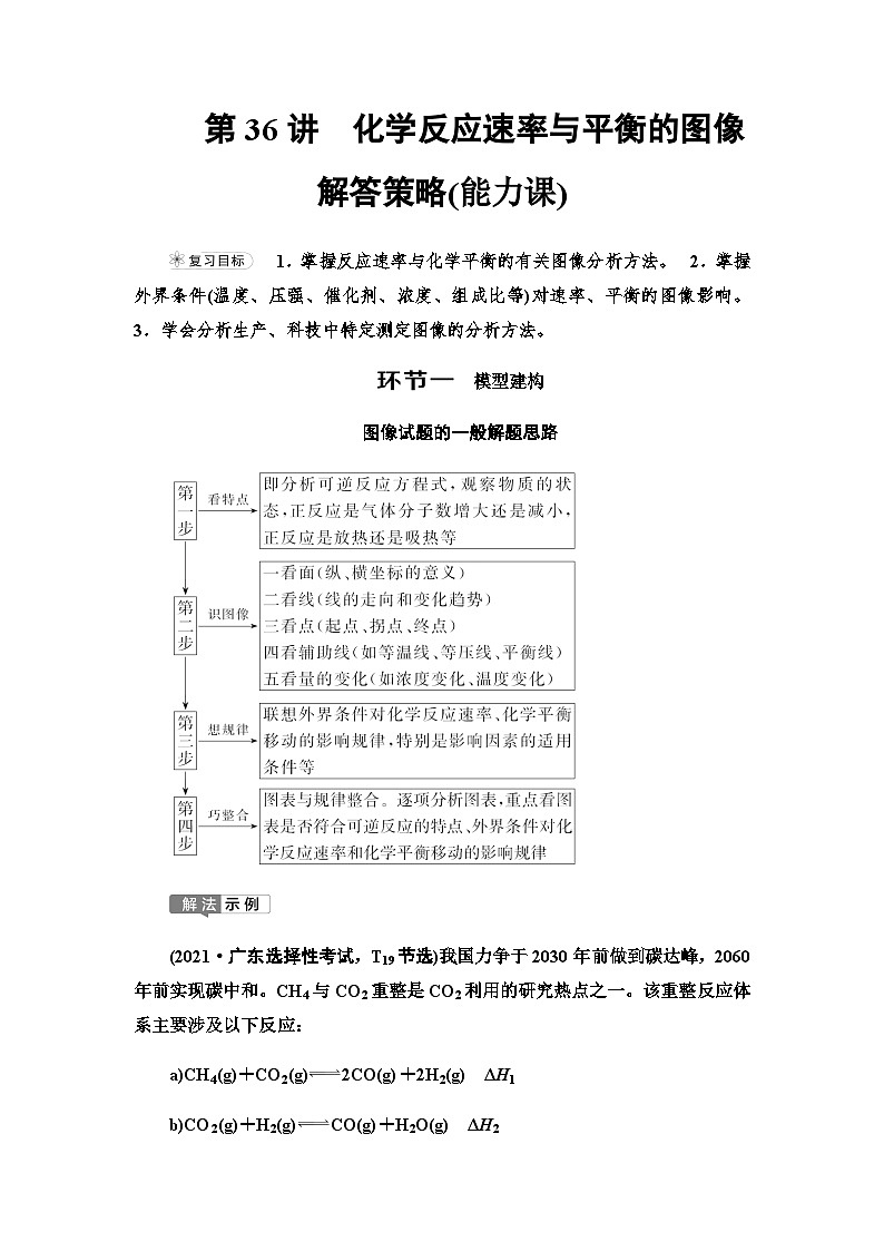 2024届高考化学一轮复习专题7第36讲化学反应速率与平衡的图像解答策略能力学案01