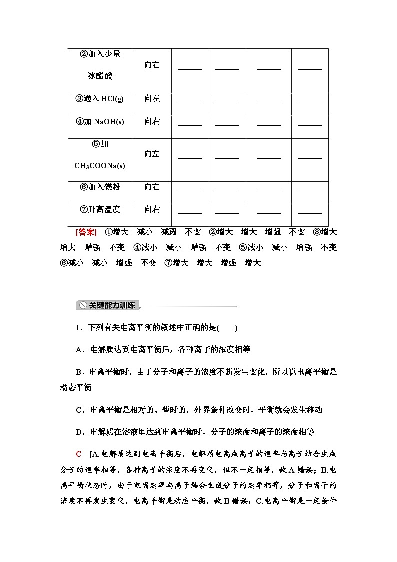 2024届高考化学一轮复习专题8第37讲弱电解质的电离平衡基础学案03