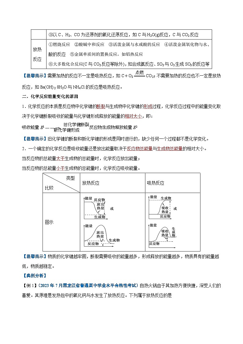 【学考复习】2024年高中化学学业水平考试（新教材专用）第15讲 化学反应与能量变化-复习讲义02