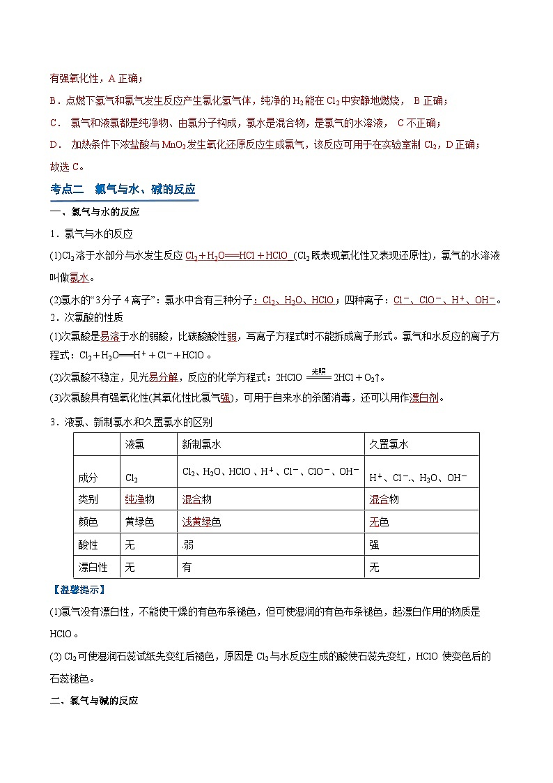 【学考复习】2024年高中化学学业水平考试（新教材专用）第05讲 氯及其化合物-复习讲义03